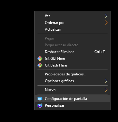 Configuracion de pantalla